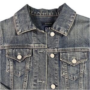 Gap Women's Stretch Denim Trucker Jacket Sz XS Medium Dark Wash Cotton Spandex